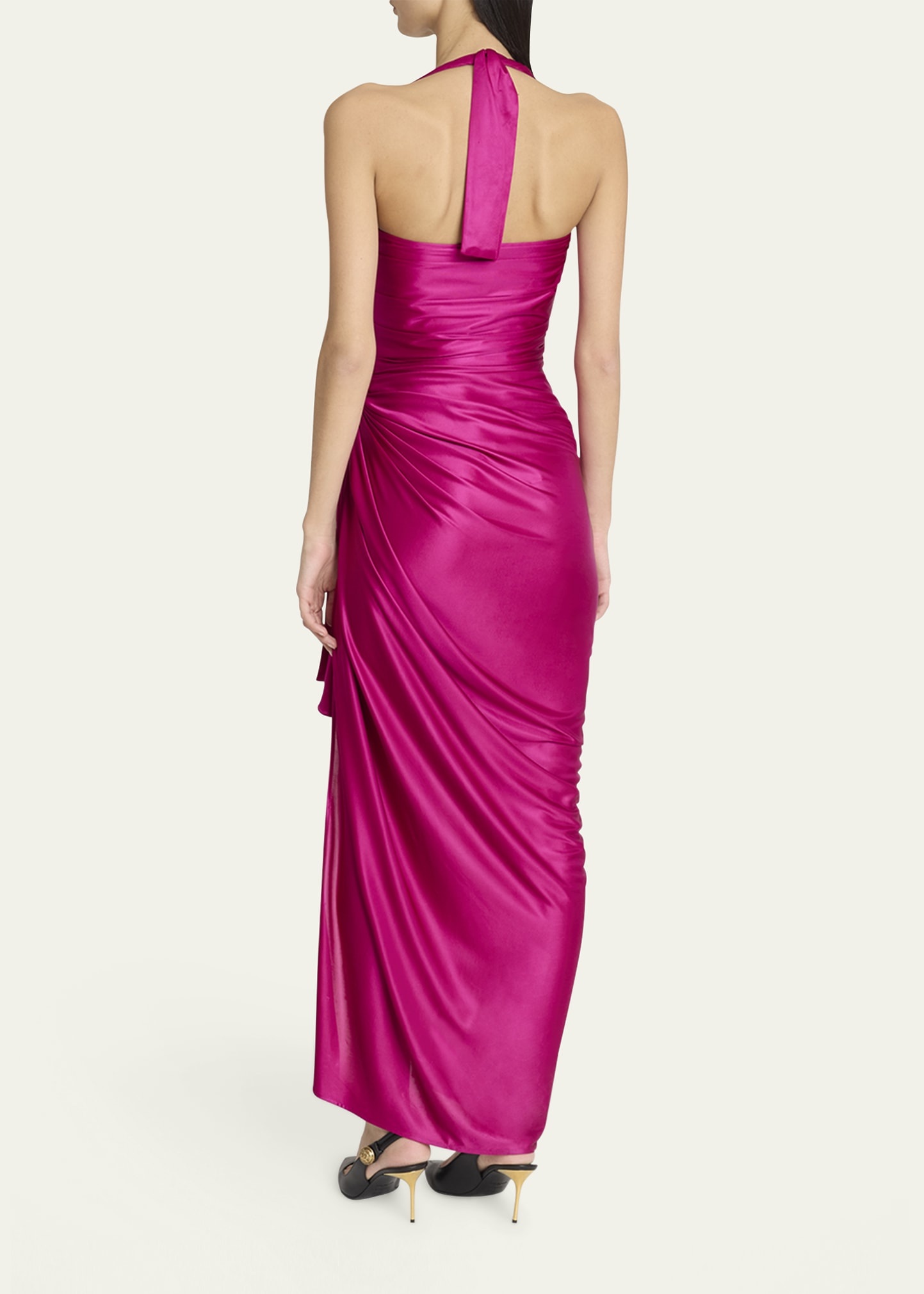 Draped Slit Maxi Dress - 3