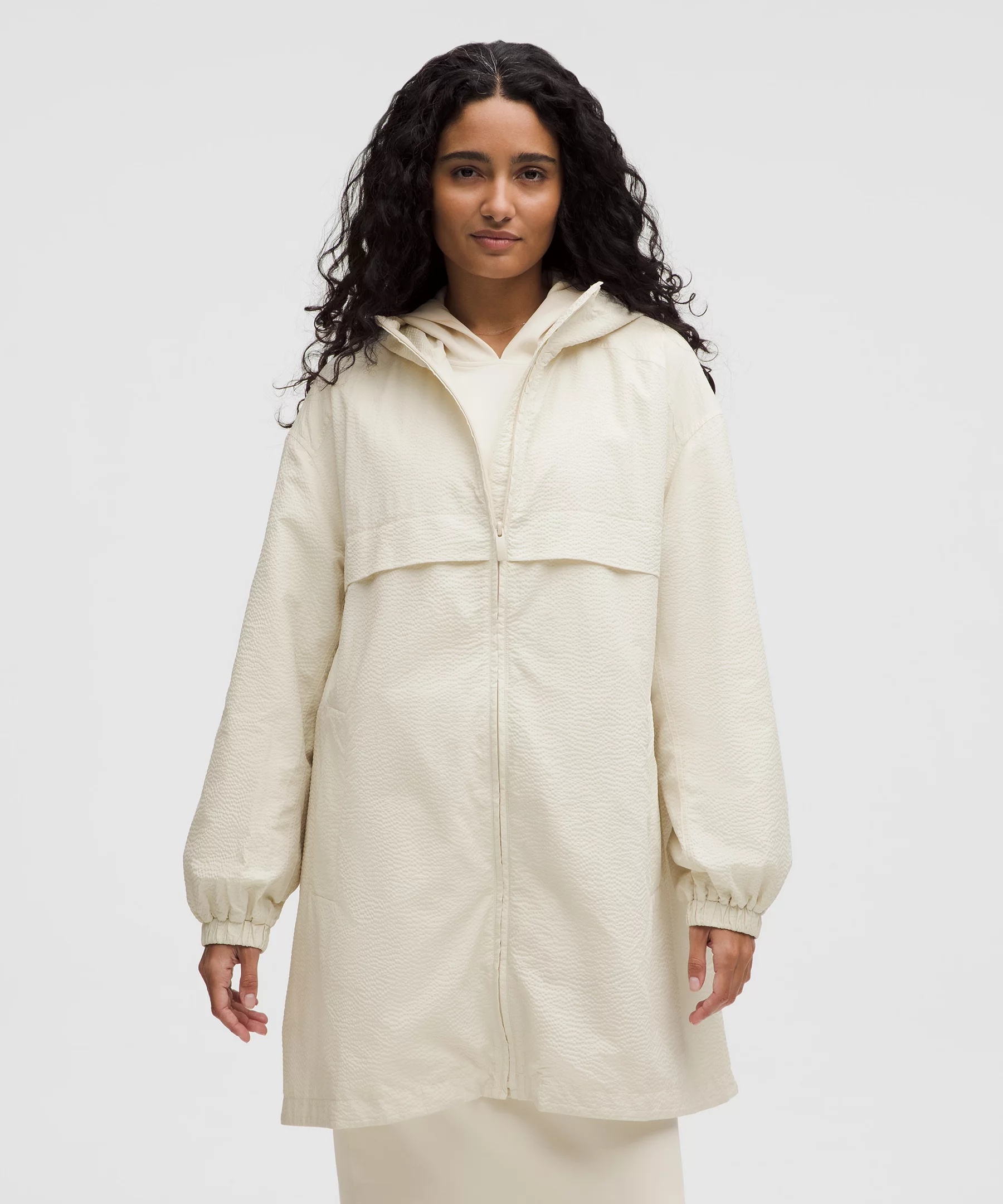 Lightweight Mid-Length Hooded Coat - 3