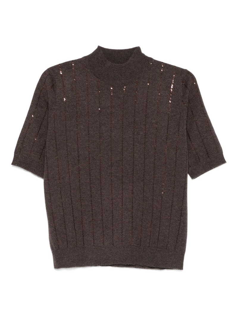 sequin-embellished cashmere top 1