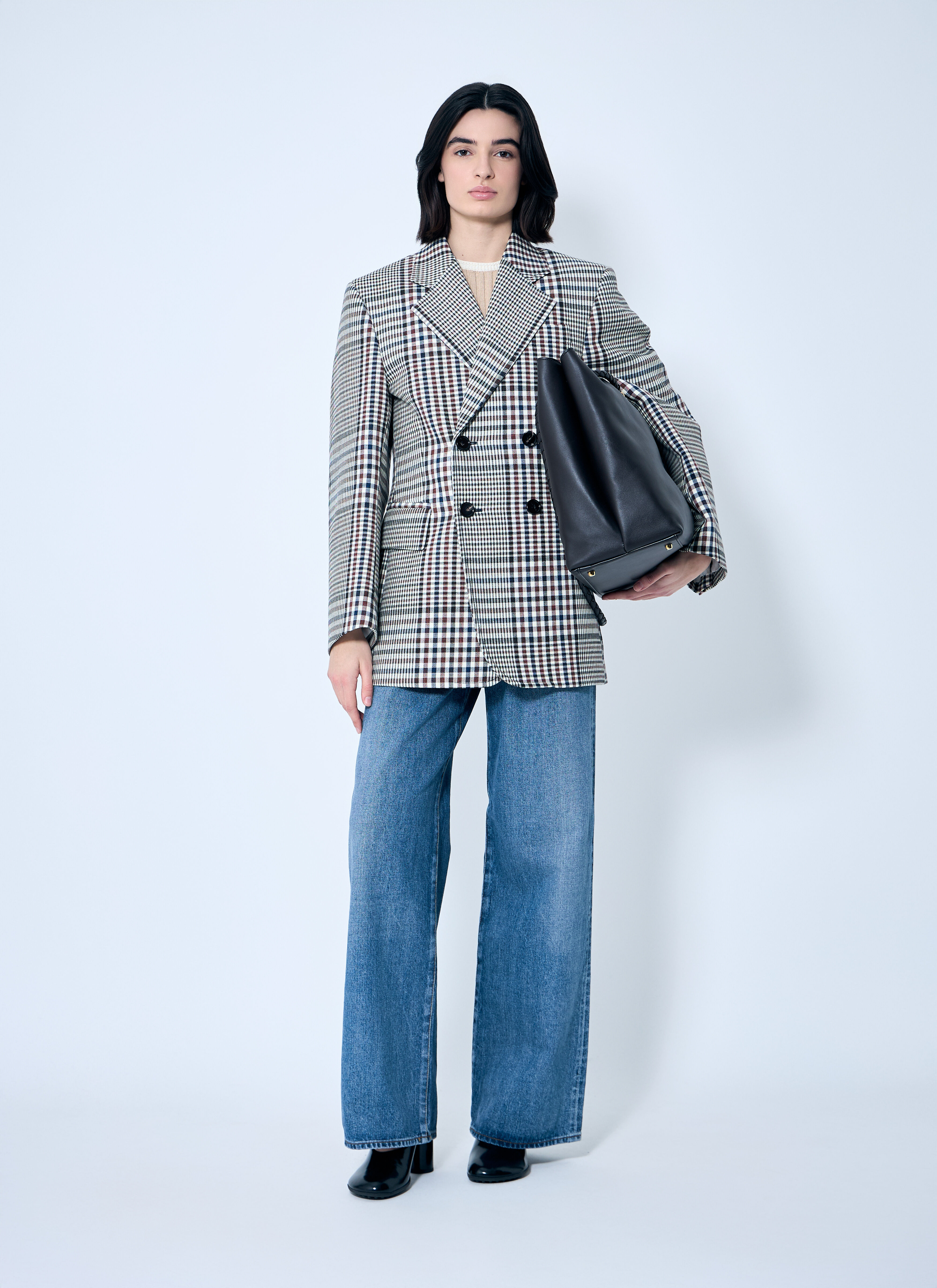 Structured Check-Cotton Blazer - 2