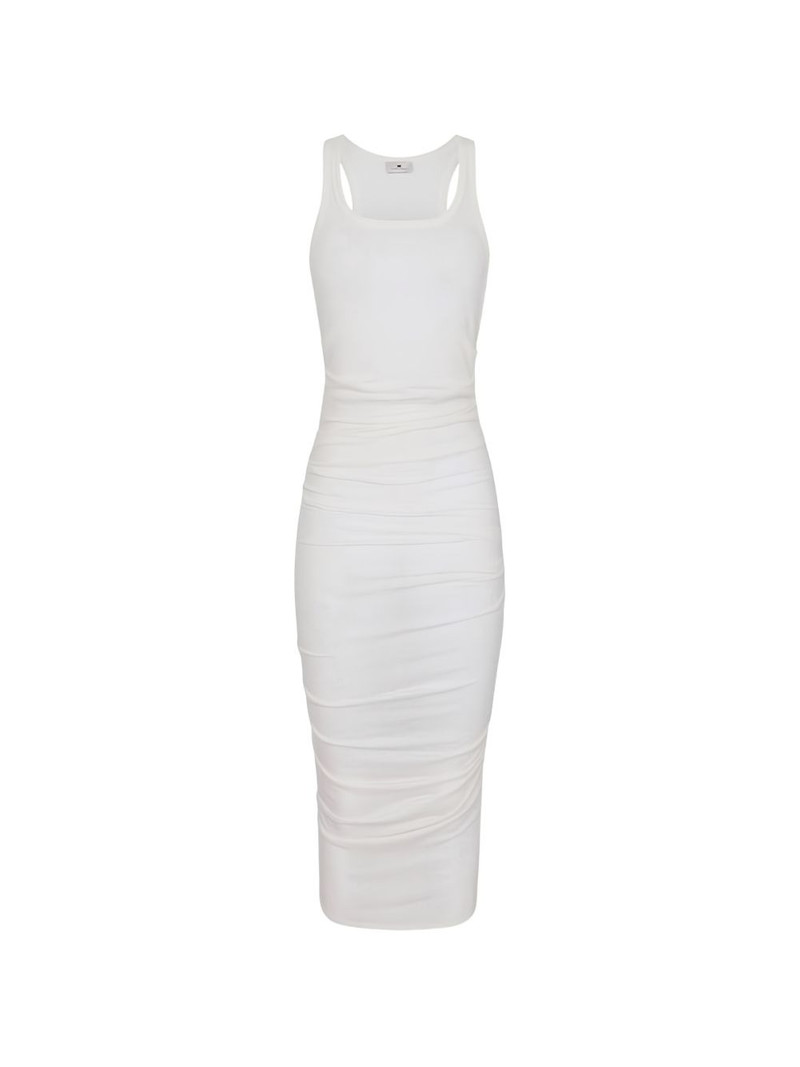 embroidered draping midi dress 1