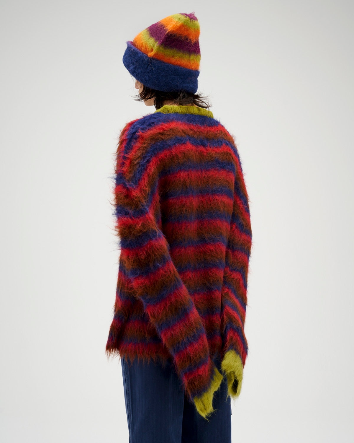 Stripe Boxy Knit Sweater - Brown Multi - 7