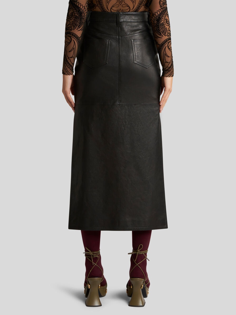 NAPPA LEATHER MIDI SKIRT - 5