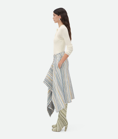 Bottega Veneta Cotton Check Wrapped Skirt outlook