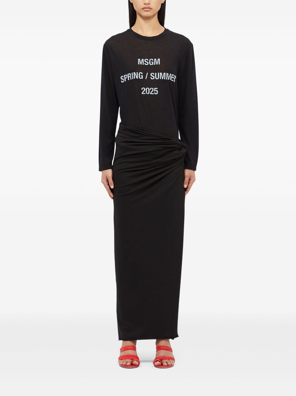 draped maxi skirt - 2