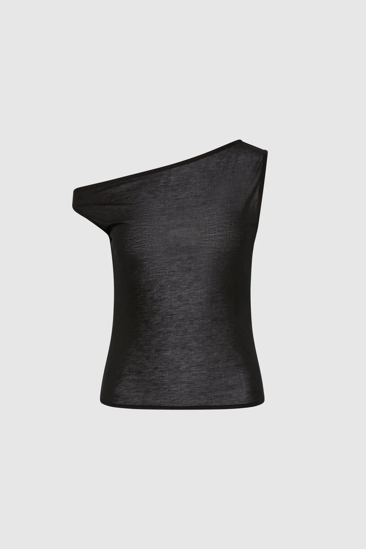 Fine Jersey Asymm Top - Black - 1