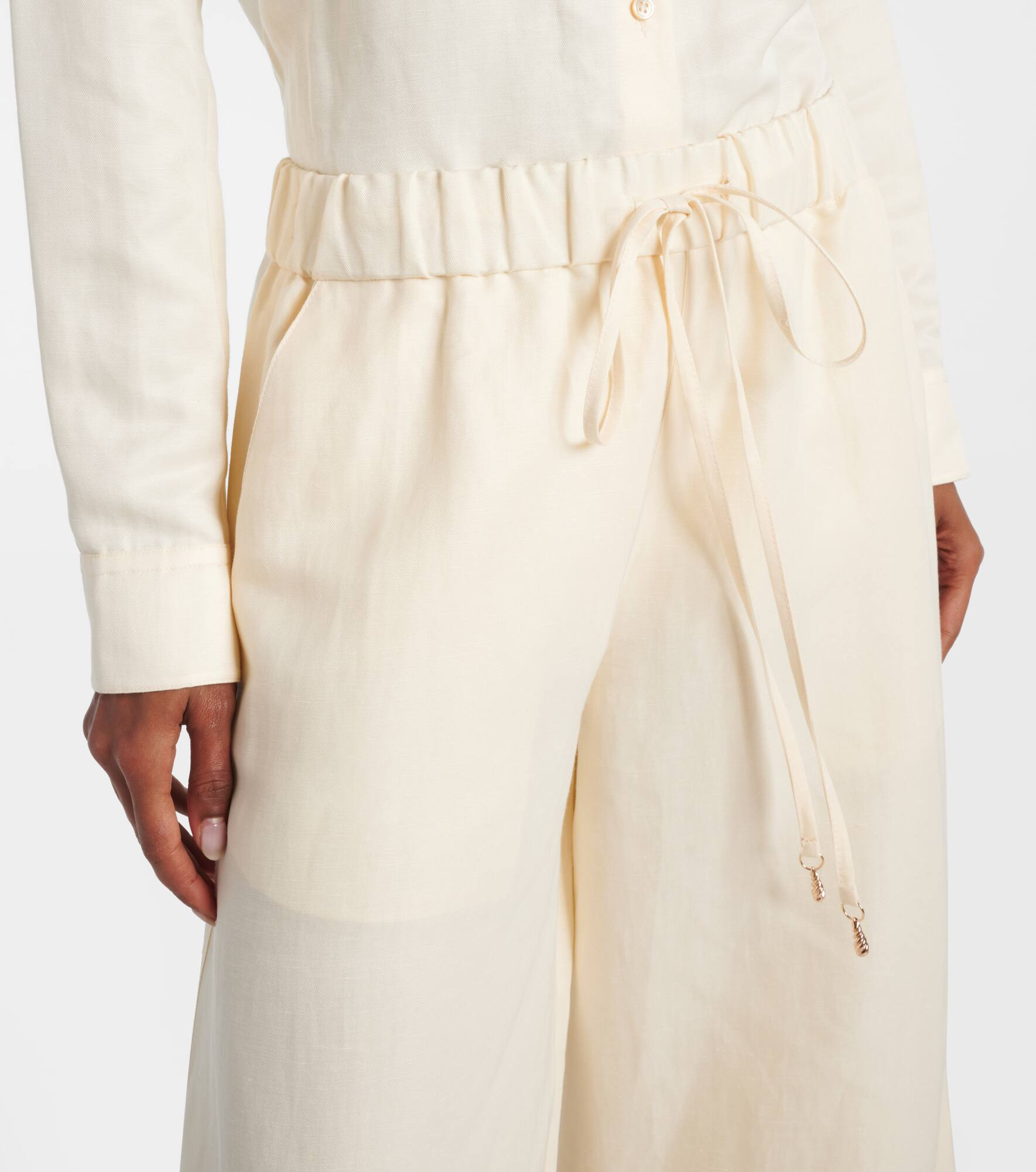 Gelos linen and silk wide-leg pants - 4