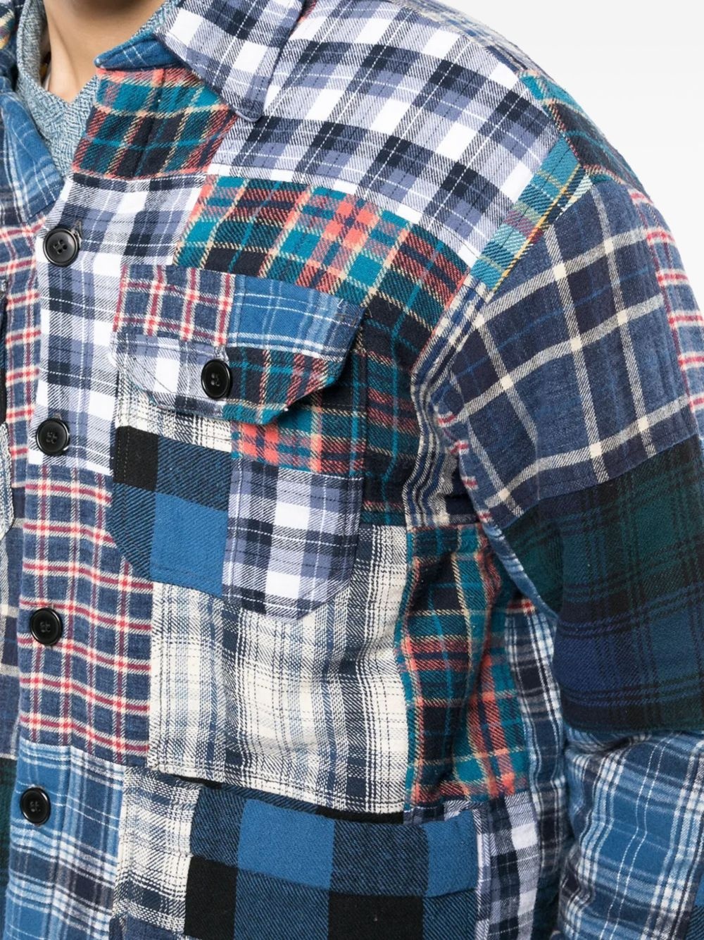 patchwork cotton shirt jacket - 5