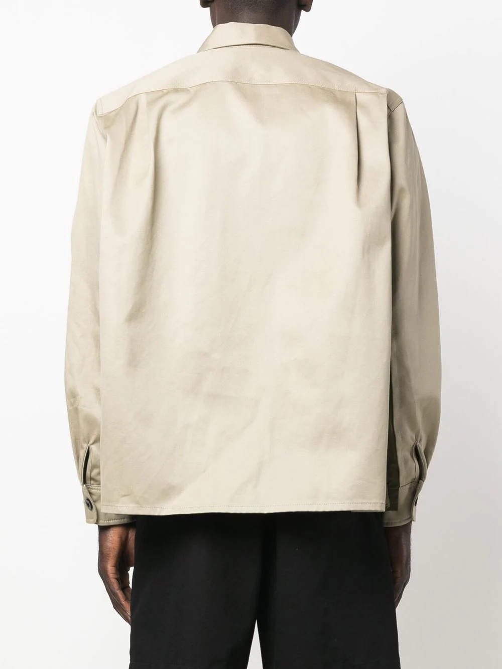 contrast-panel shirt jacket - 4