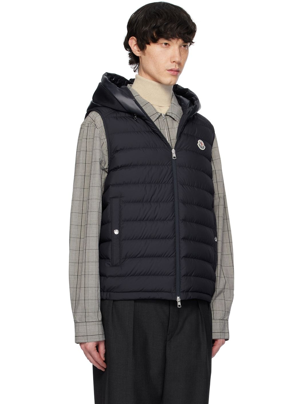 Navy Bourget Hooded Down Vest - 2