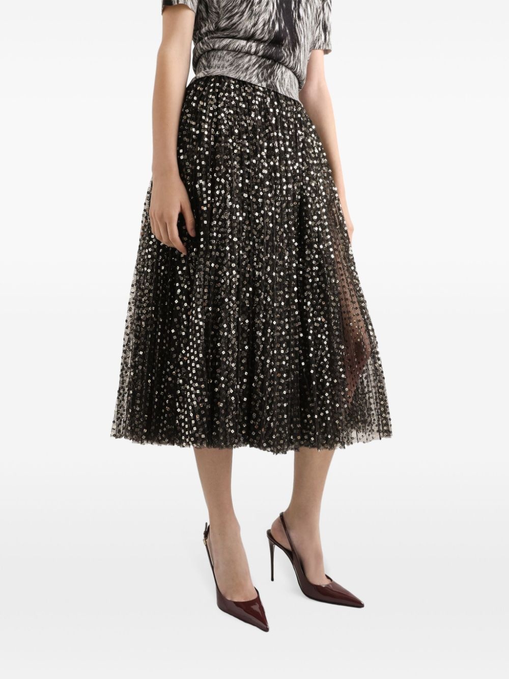 sequin-embellished skirt - 5