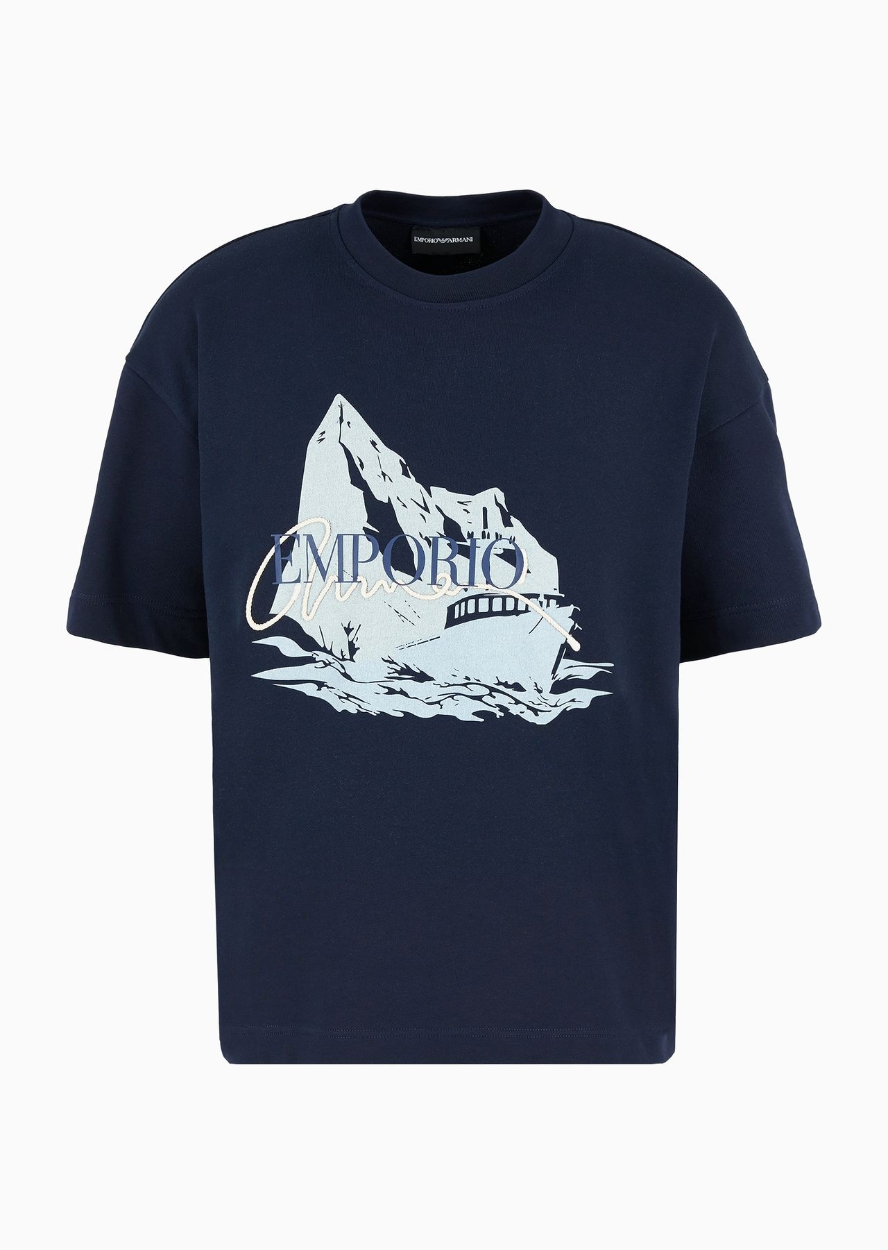 Lightweight jersey short-sleeved sweatshirt with Iceberg and logo print - 1