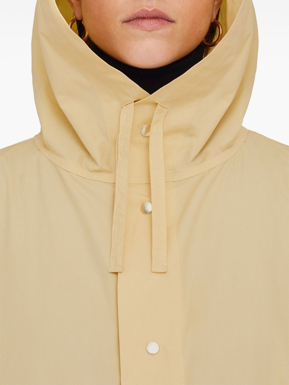 logo print drawstring coat - 4