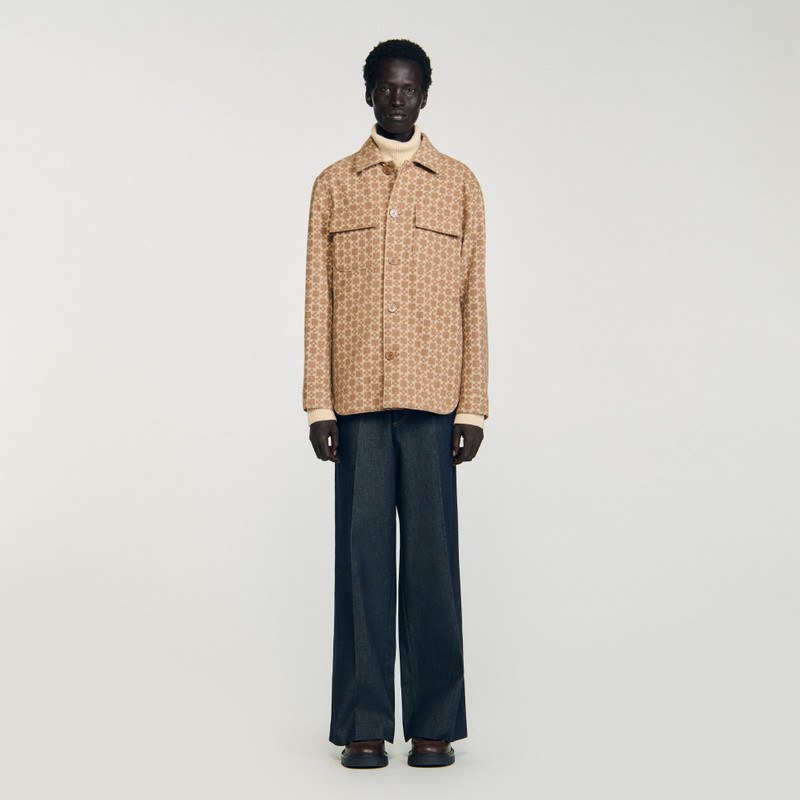 Sandro SQUARE CROSS JACQUARD OVERSHIRT outlook