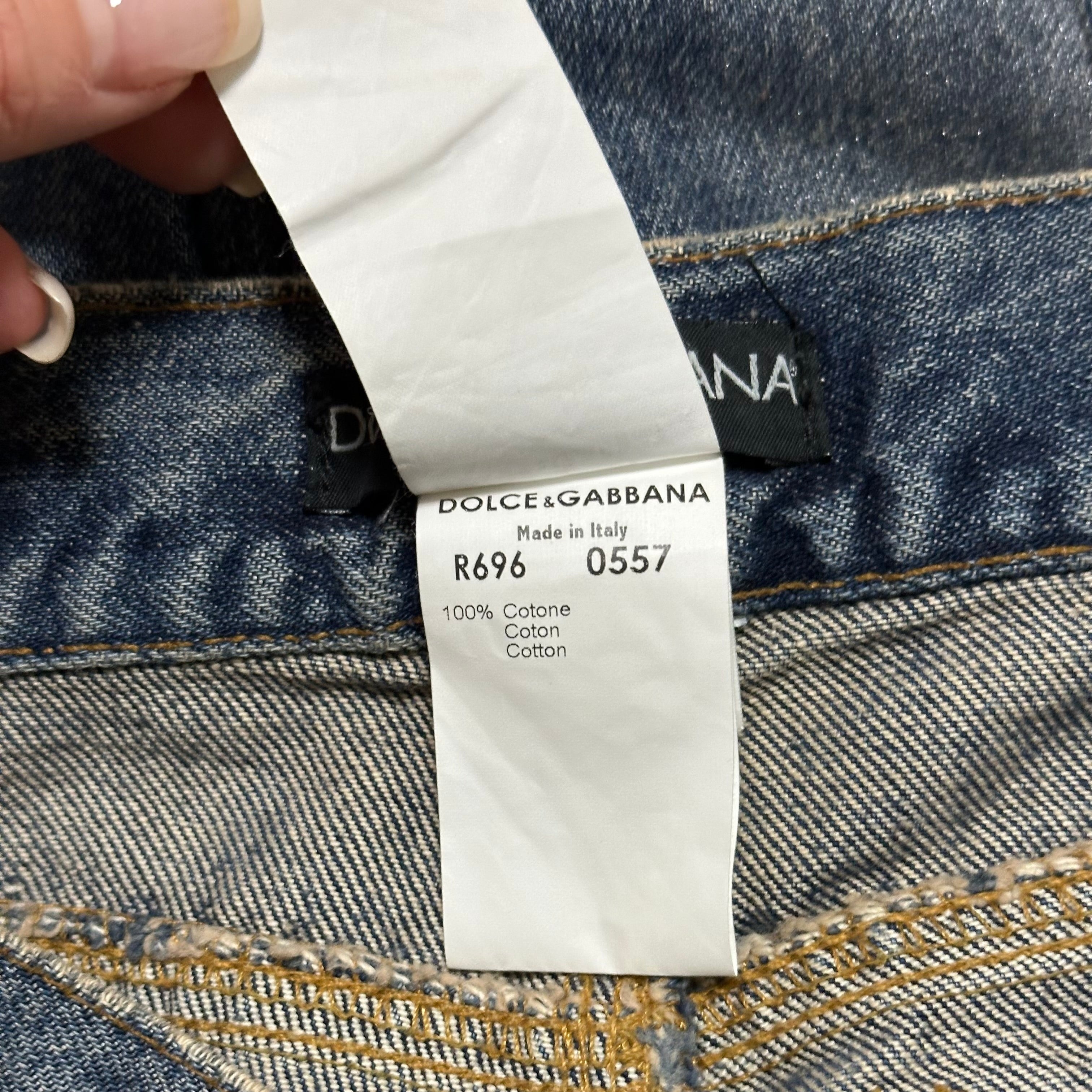 DOLCE&GABBANA Spring Summer 2001 Safety Pin Denim Pants - 8