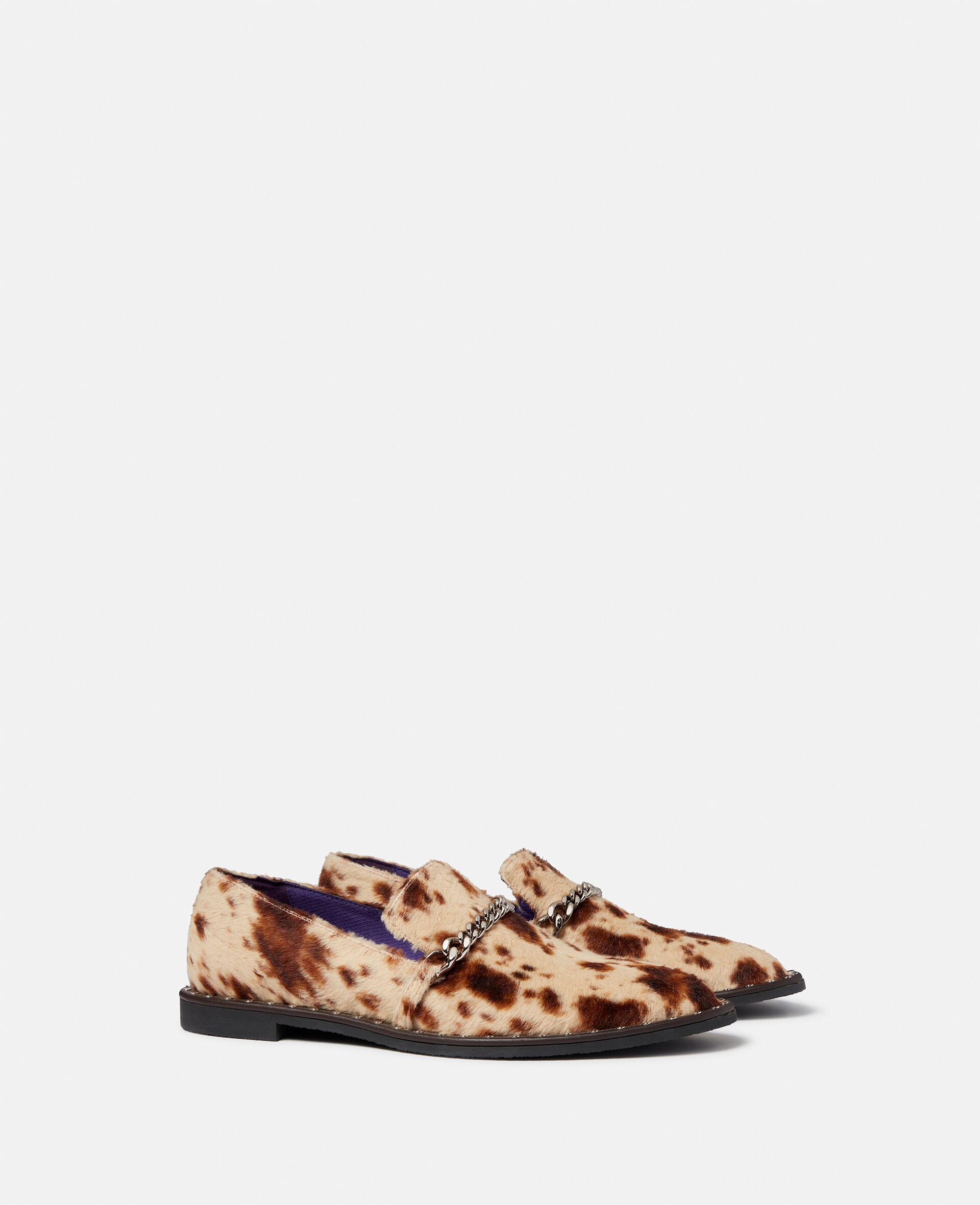 Falabella Appaloosa Print Velvet Loafers - 2