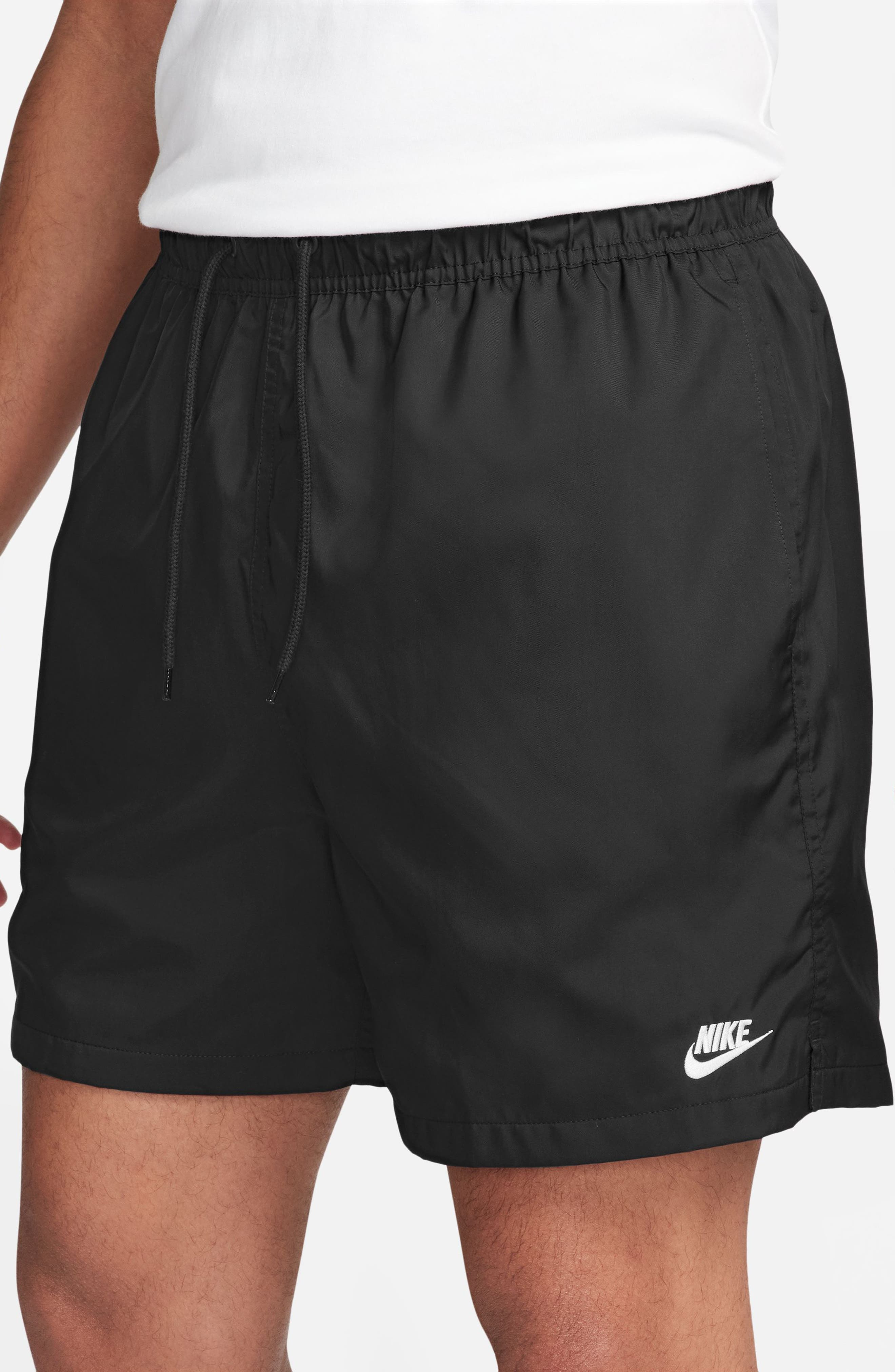 Nike Club Woven Flow Shorts in Black/White at Nordstrom - 3