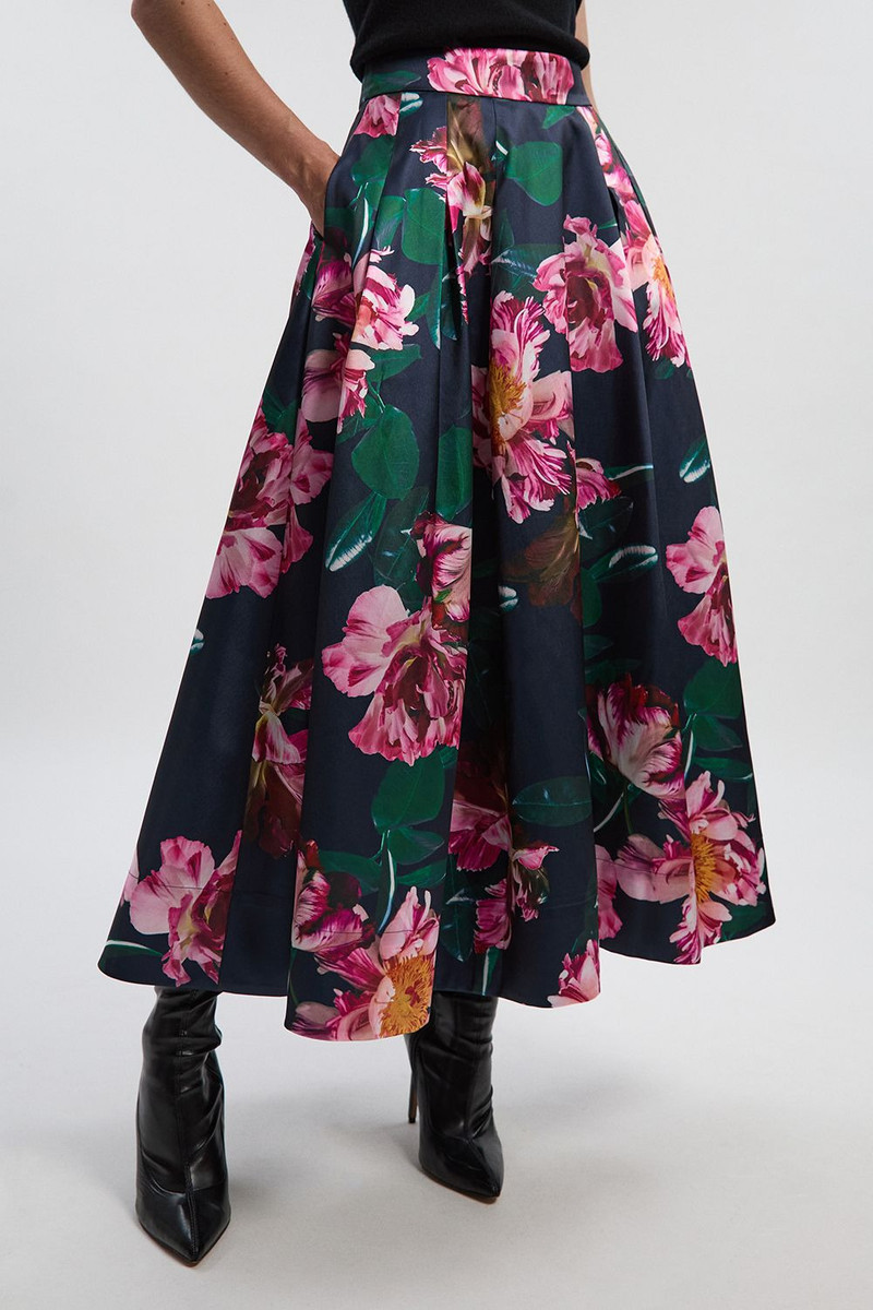 KAREN MILLEN Petite Romantic Floral Print Prom Woven Maxi Dress outlook