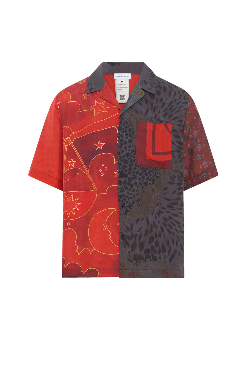 Upcycled Silk Scarves Bowling Shirt 9