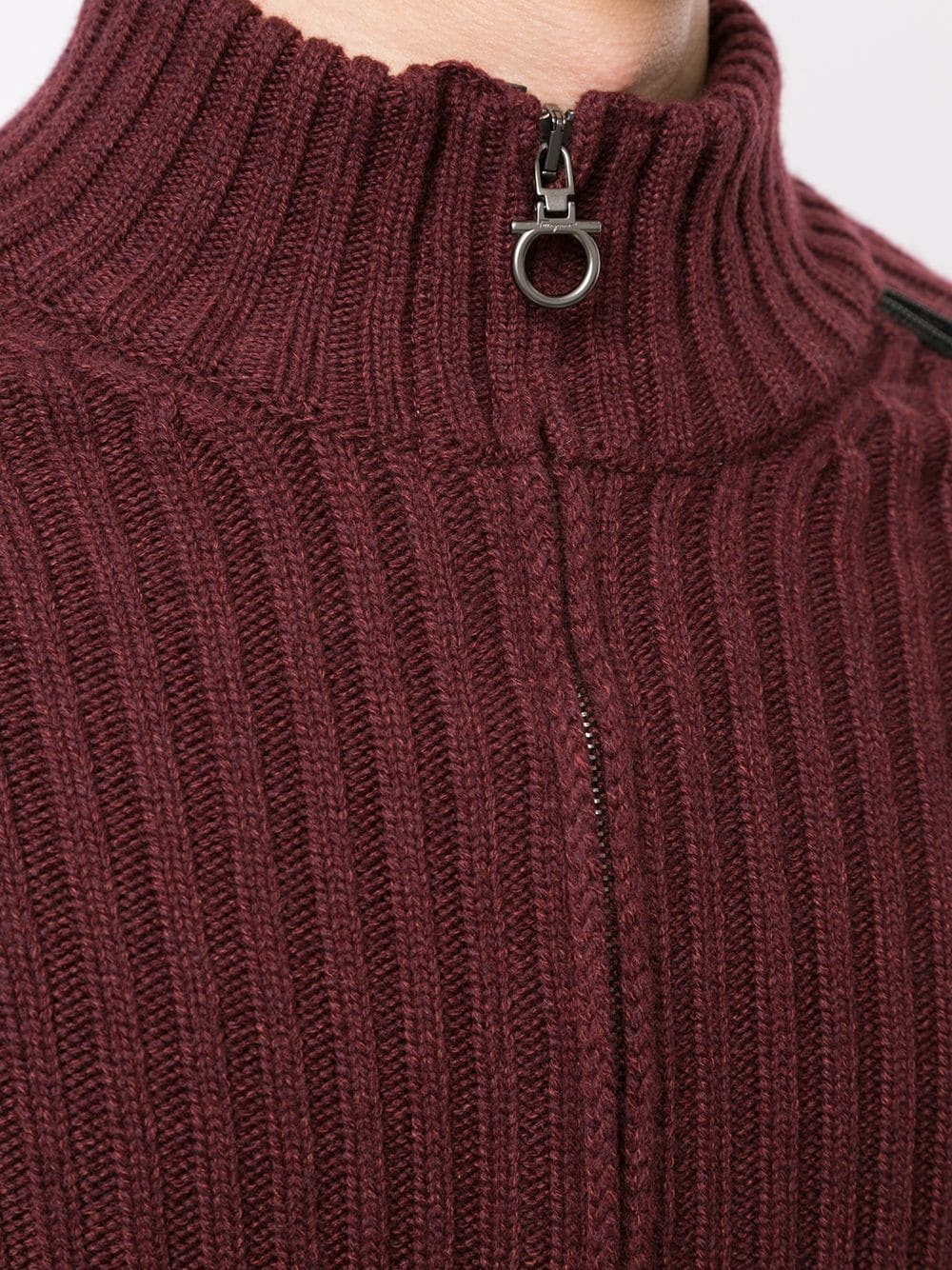 rib-knit zipped jumper - 5