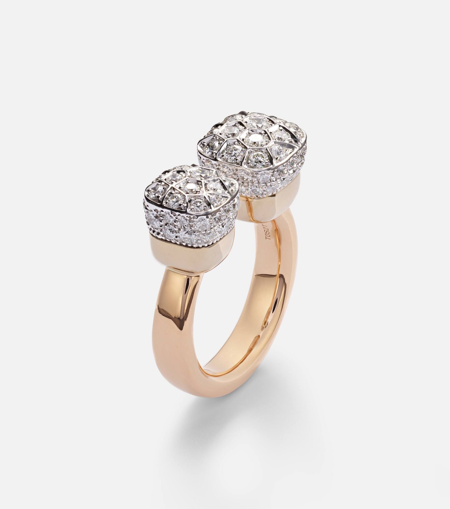 Nudo 18kt rose and white gold ring with diamonds - 4