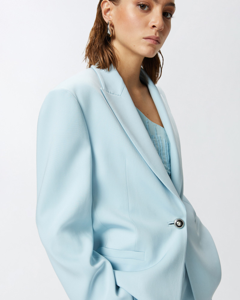SINGLE-BREASTED CADY BLAZER WITH JEWEL BUTTON 5