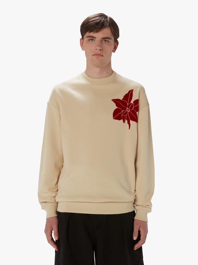JW Anderson SWEATSHIRT WITH FLOCKED FLOWER outlook