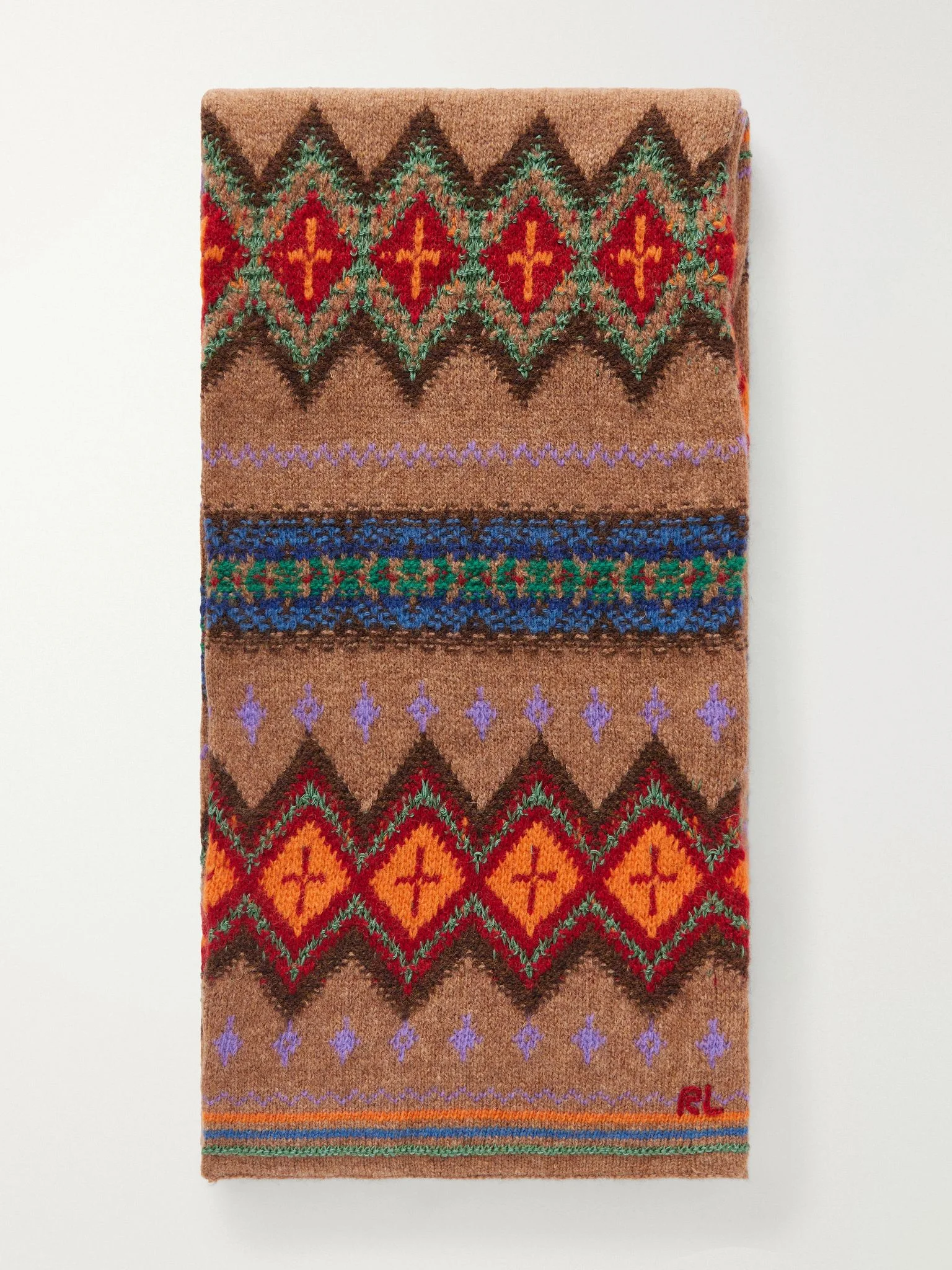 Intarsia-Knit Wool-Blend Scarf Multi - 1