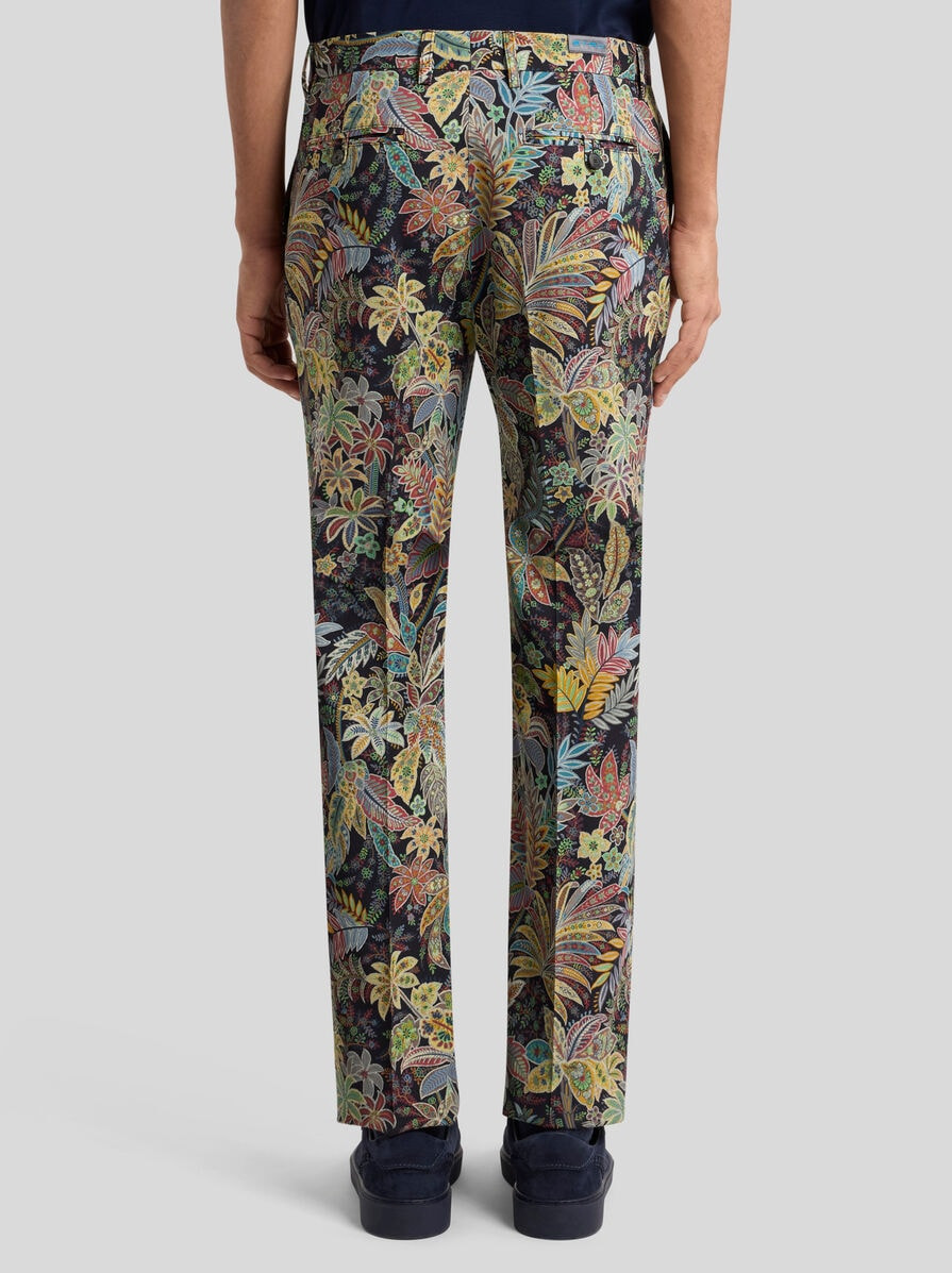 PRINTED GABARDINE TROUSERS - 5