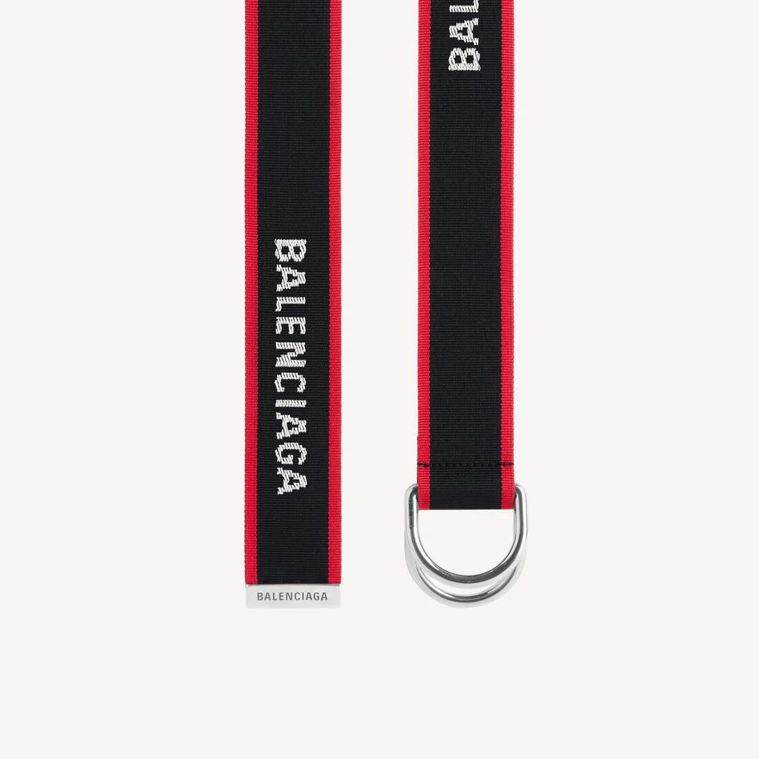 Men's D Ring Belt in Black/red - 1
