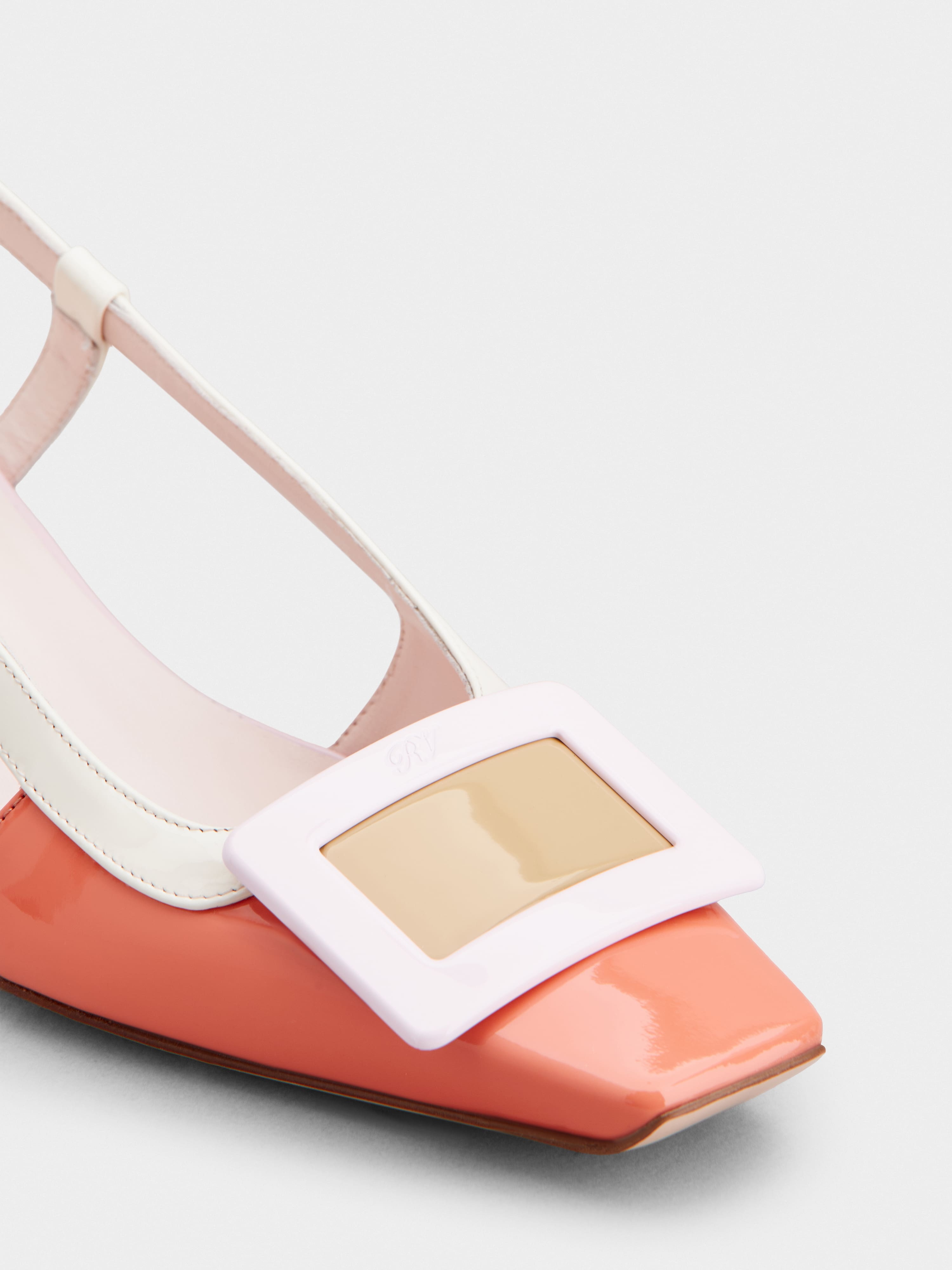 Belle Vivier Covered Buckle Slingback Pumps in Patent Leather - 3
