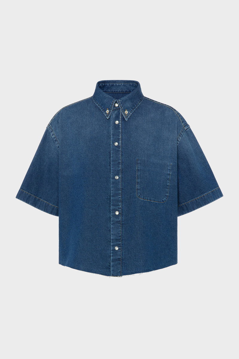 Cropped Denim Shirt 1