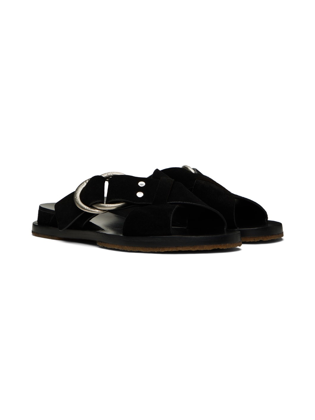Black Beau Cross Sandals - 4
