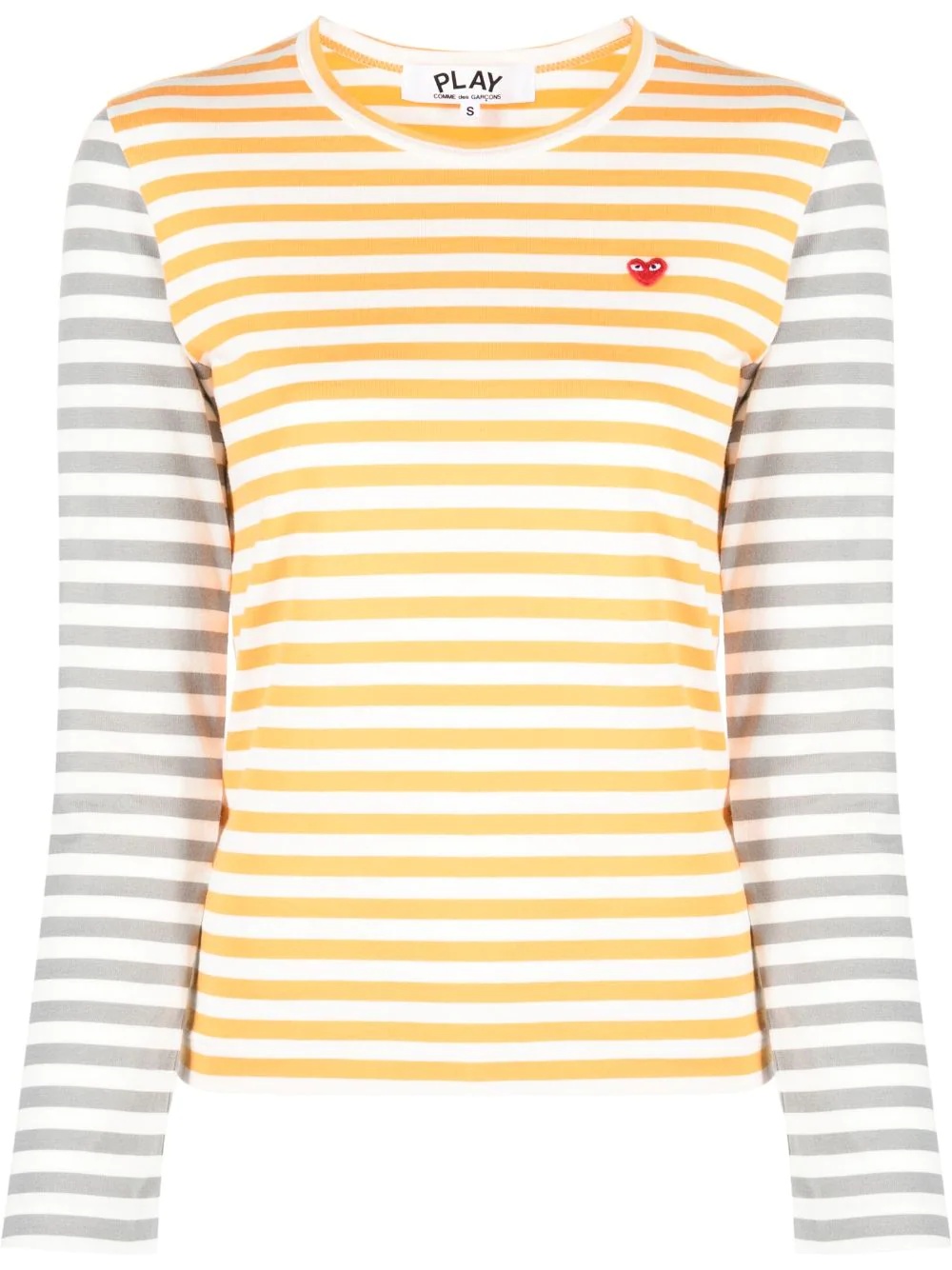 logo-patch striped T-shirt - 1