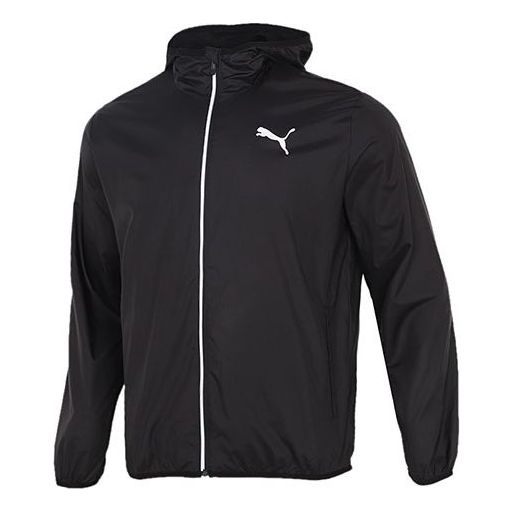 Puma Essentials Solid Windbreaker Jacket 'Black White' 588786-01 - 1