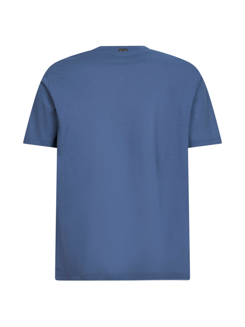 Herno Blue lightweight crepe voile jersey T-shirt outlook