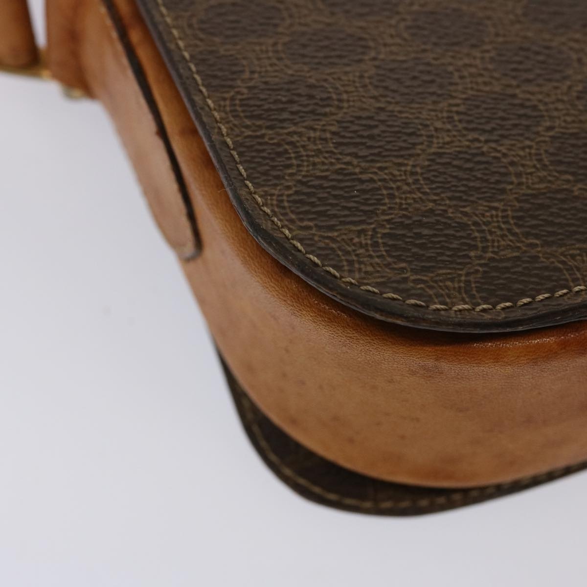 CELINE Macadam Canvas Shoulder Bag Pvc Brown - 16