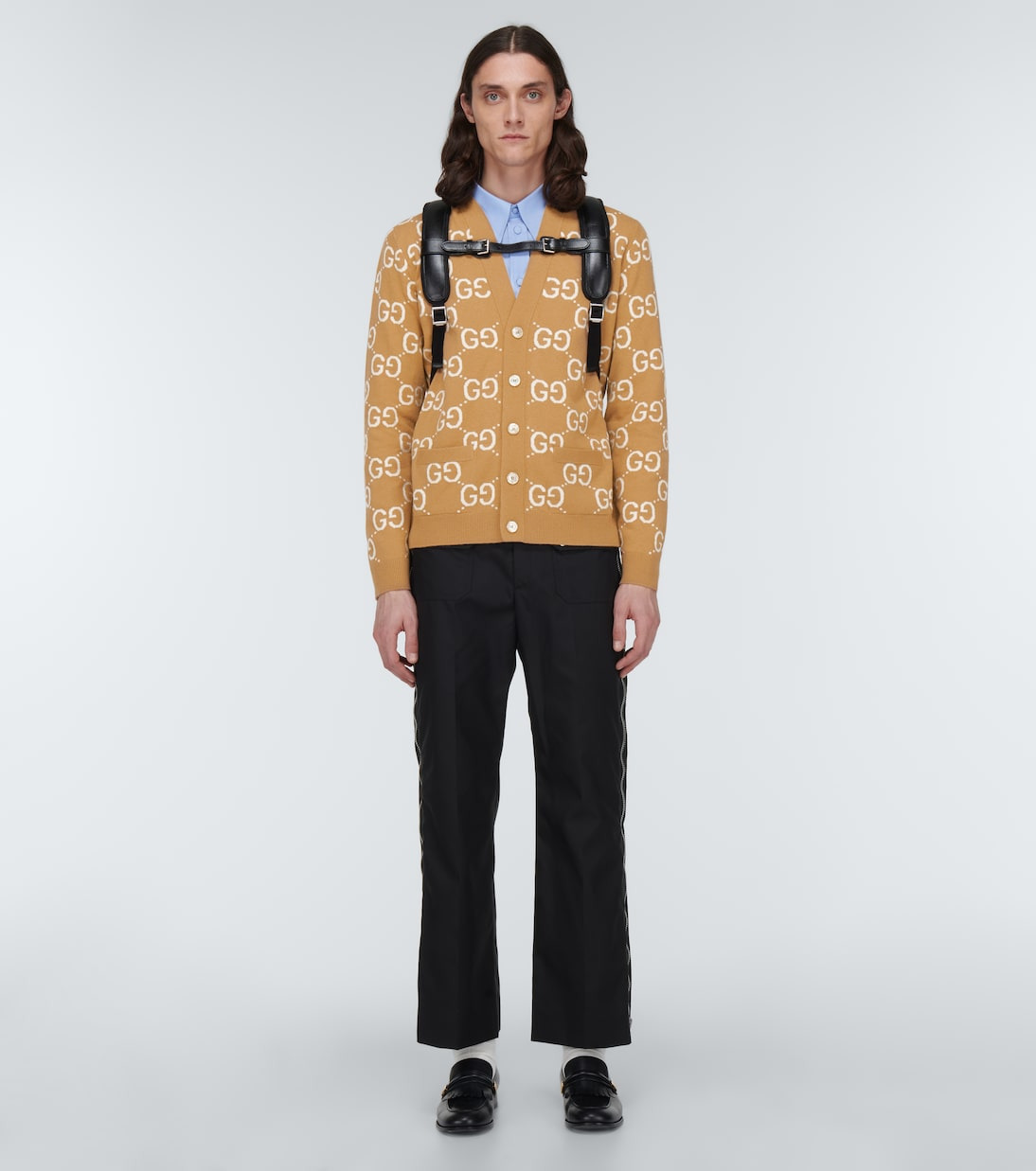 Gucci Men Gg Jacquard Wool Cardigan - 3