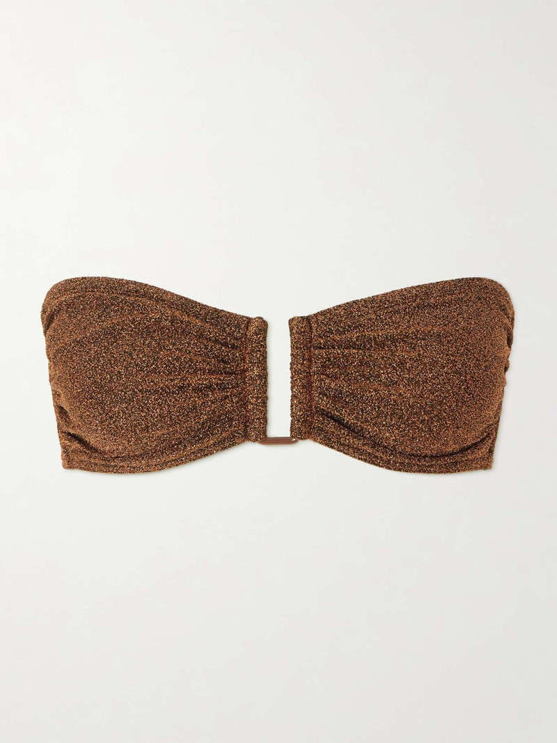 Flamboyant cutout embellished bikini top Brown - 1