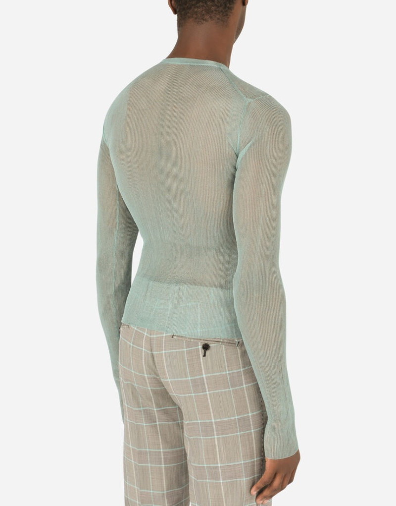 Ribbed technical yarn round-neck sweater 5
