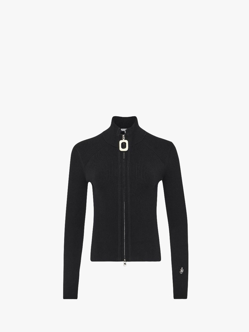 FITTED ZIP UP CARDIGAN - 1