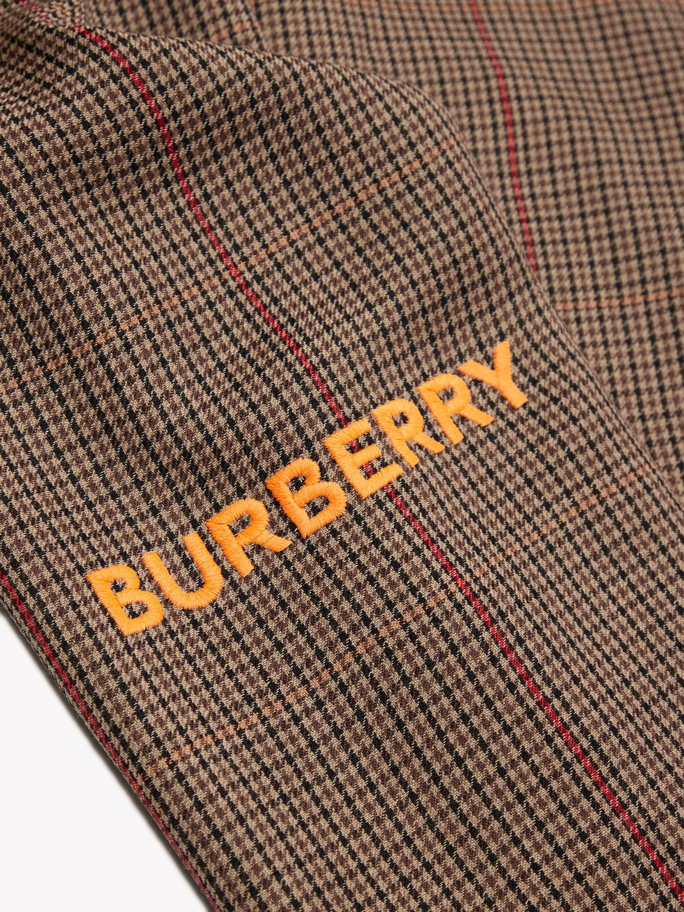 Logo-embroidered houndstooth-check cashmere scarf - 2