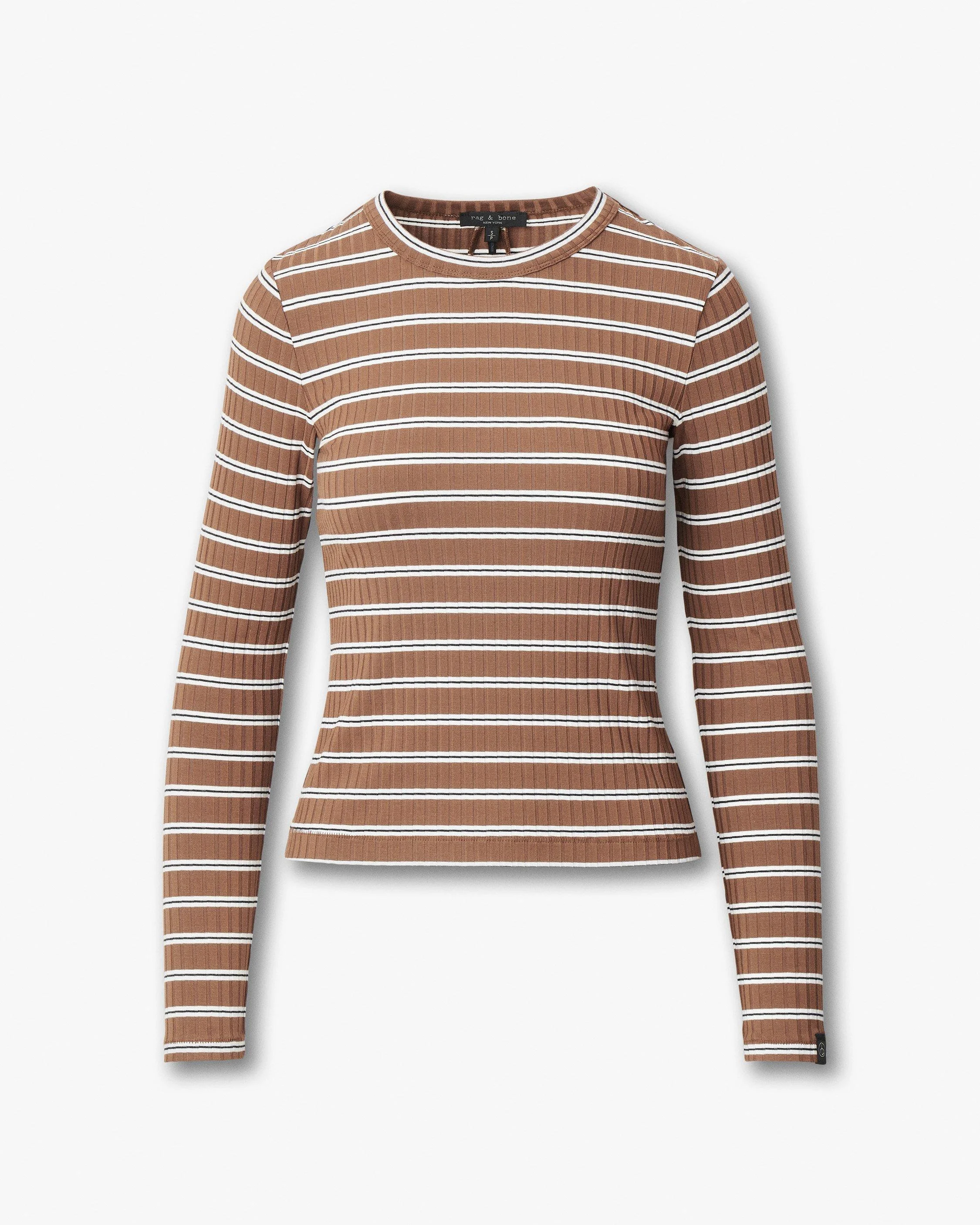 Luca Striped Ribbed Long-Sleeve Tee - 1