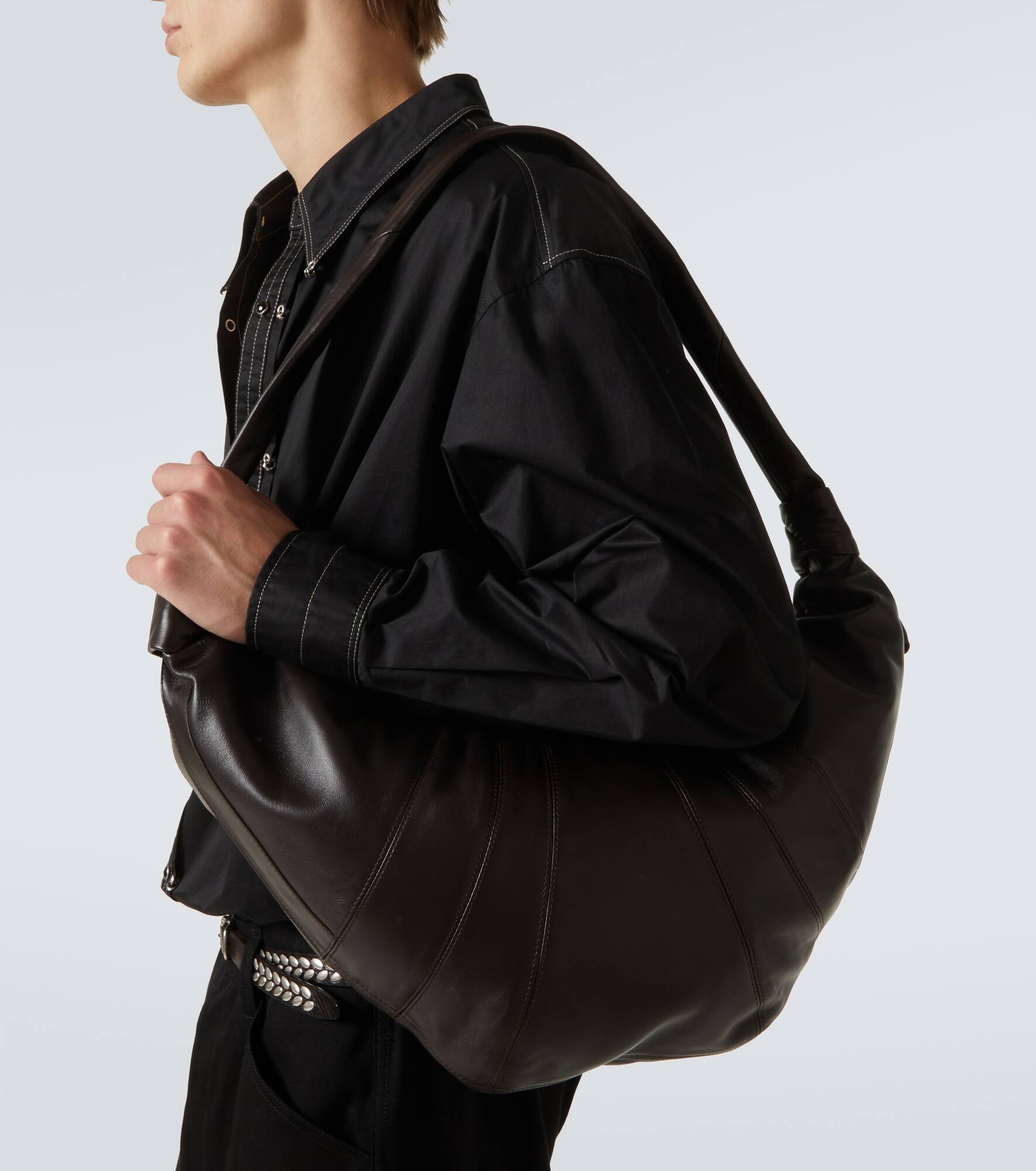 Croissant Large leather shoulder bag - 2