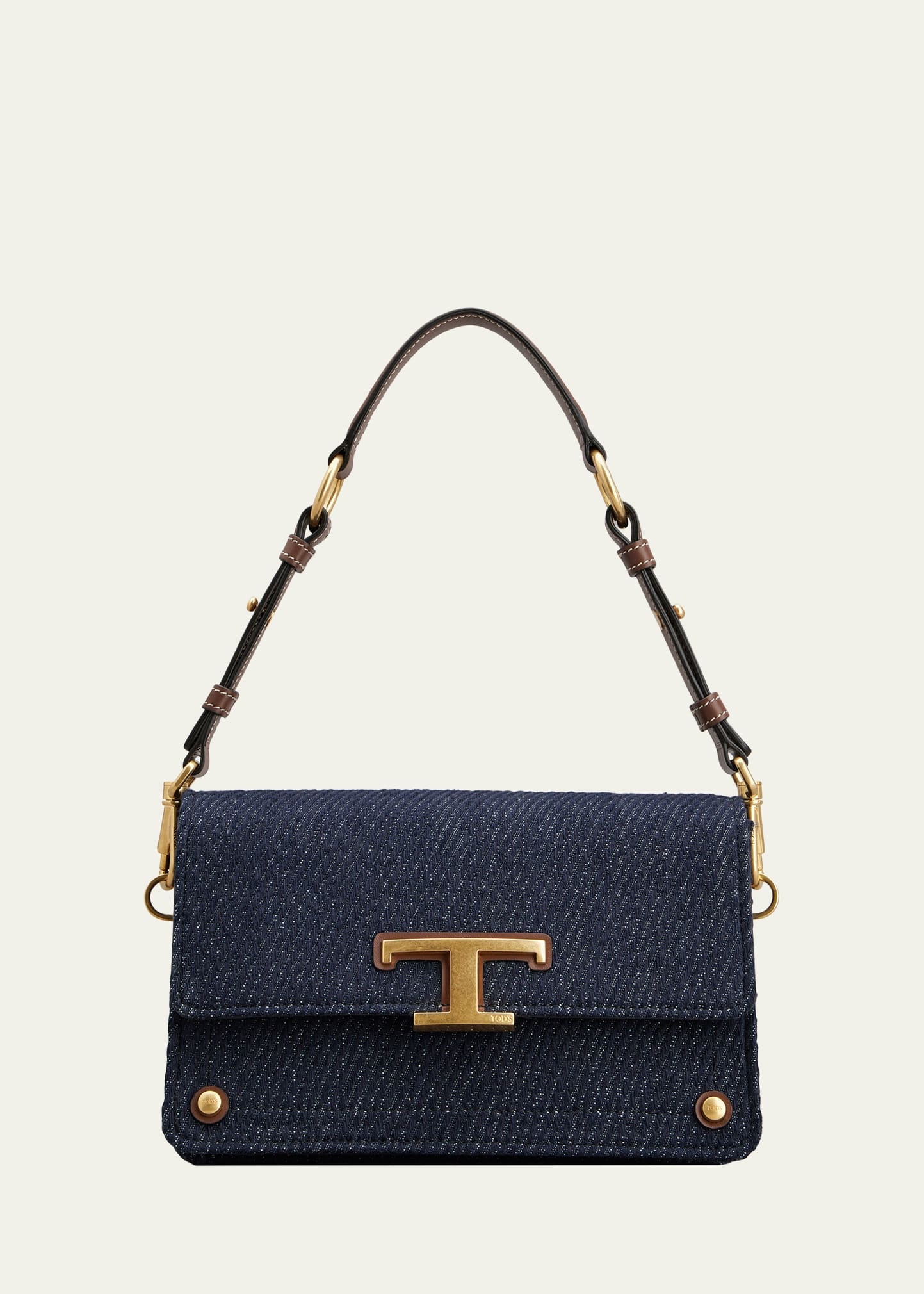 Mini Flap Denim Shoulder Bag - 1