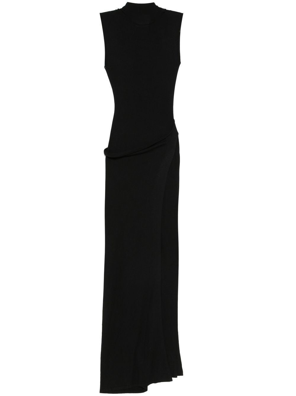 attached-scarf midi dress - 1