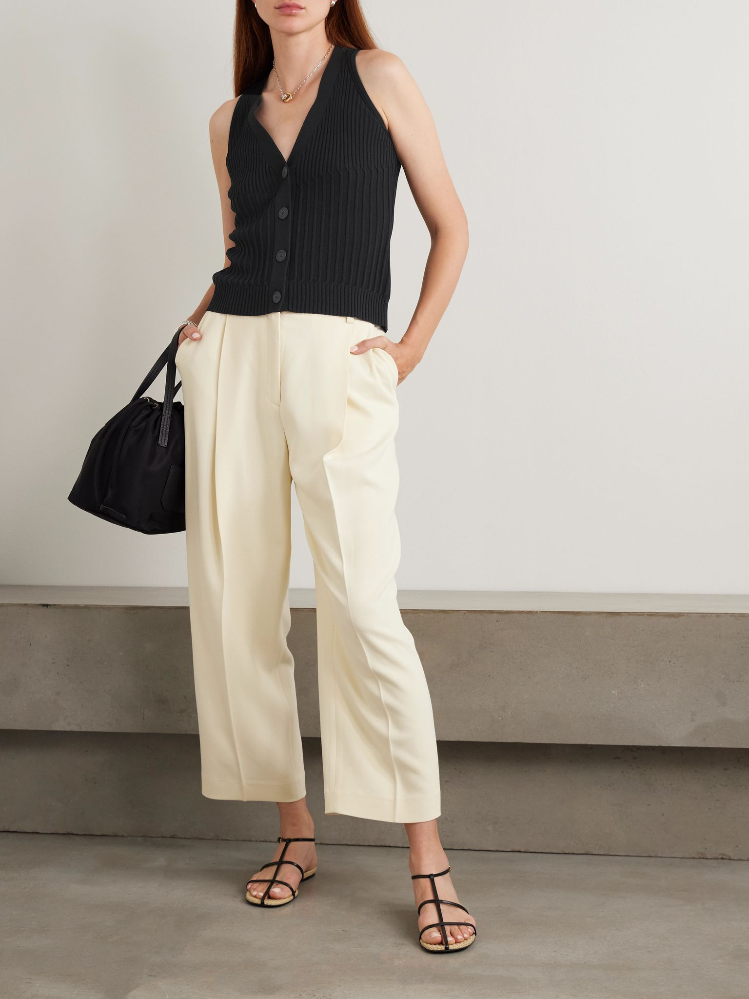 Bimba ribbed cotton-blend vest Black - 2