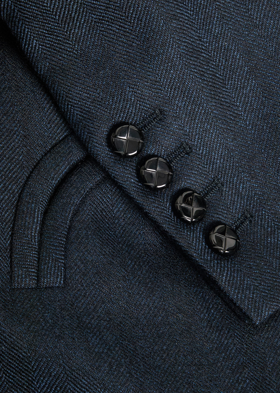 Blaze Milano Charmer Herringbone Wool Blazer - 5