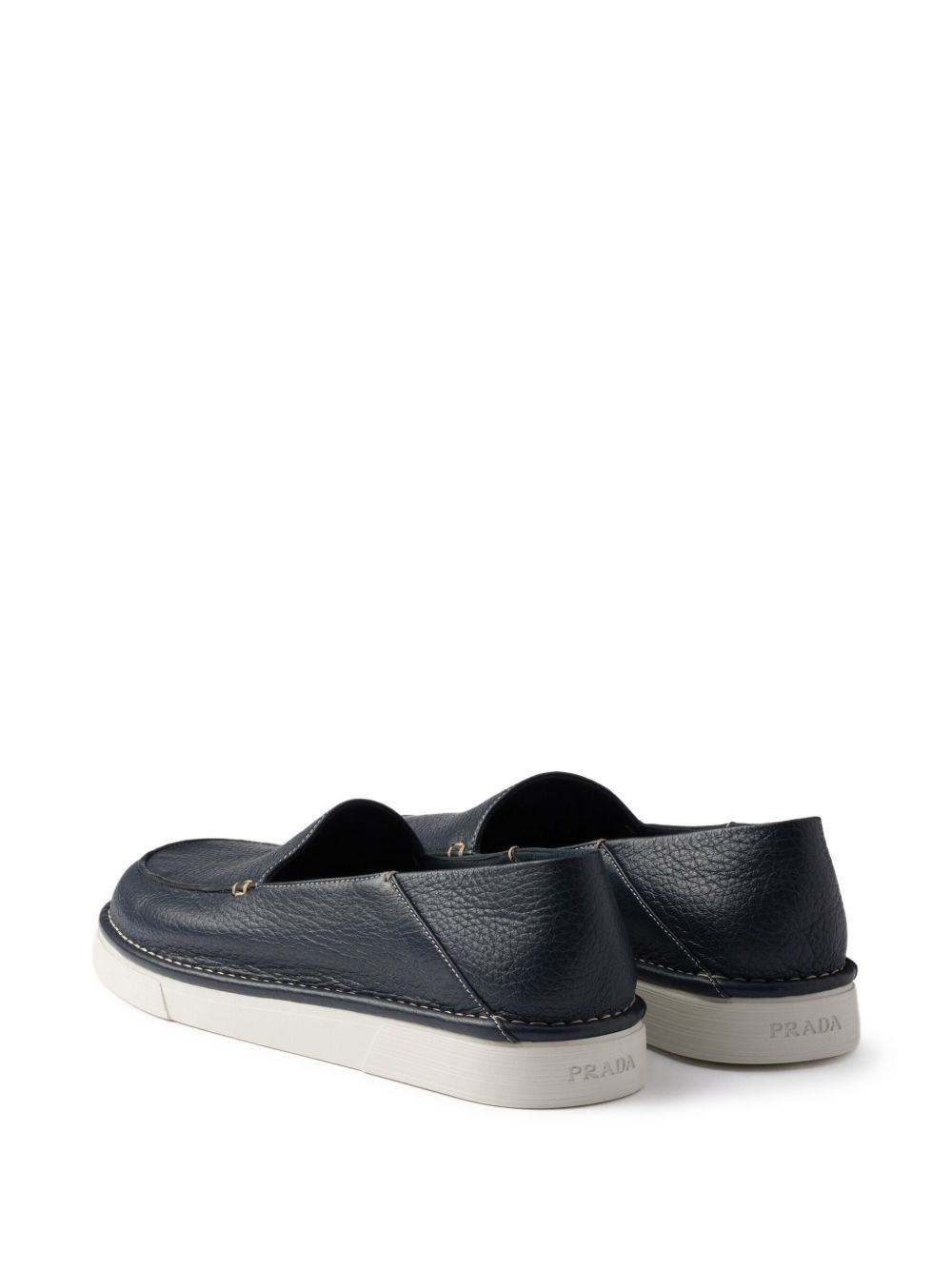 textured leather loafers - 3