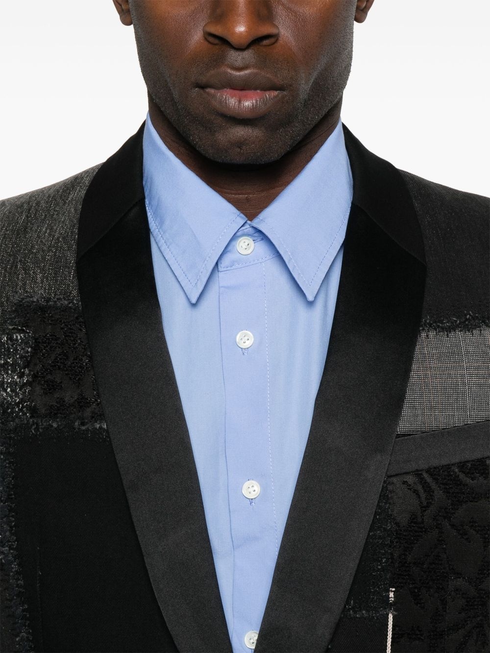 patchwork-design blazer - 5